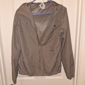Volcom Grey Jacket With Hood Mens Small